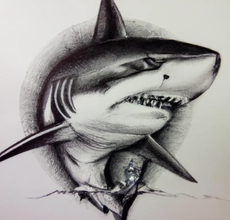 Žralok kresba ceruzkou